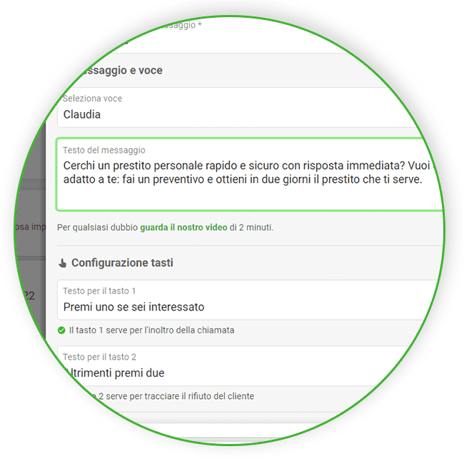 crea messaggio crm4