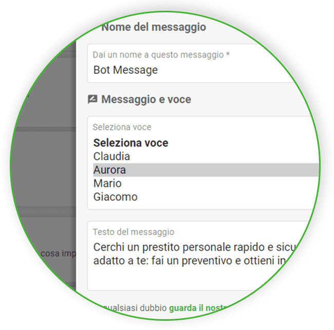 scegli voce bot crm4