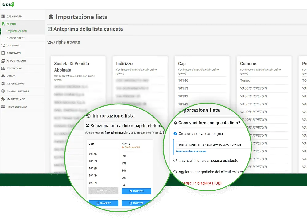 importazione intelligente dati crm4